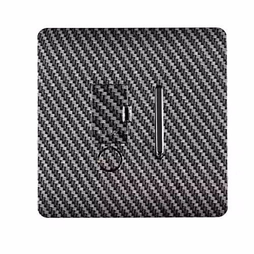 Trendi Switch 13 Amp Single Fused Spur Connection Unit with Flex Outlet in Carbon Fibre and Chrome – 2