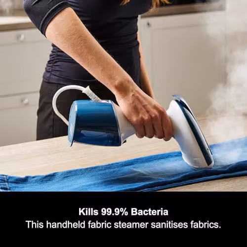 Morphy Richards Express Handheld Garment Steamer, 1750W, White and Blue – 5