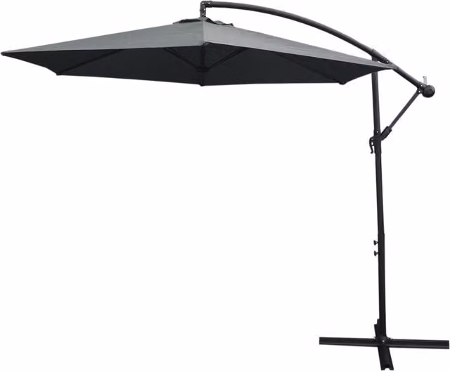 Monstershop Grey Cantilever Parasol with Fan Base and Polyester Canopy