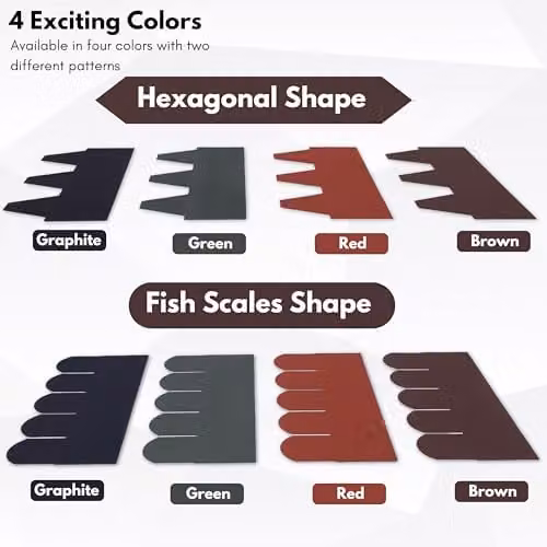 Novecrafto Heavy Duty Asphalt Roof Shingles in Black Fish Scale Design, 25 Pieces, W: 80 cm, H: 31.5 cm – 8