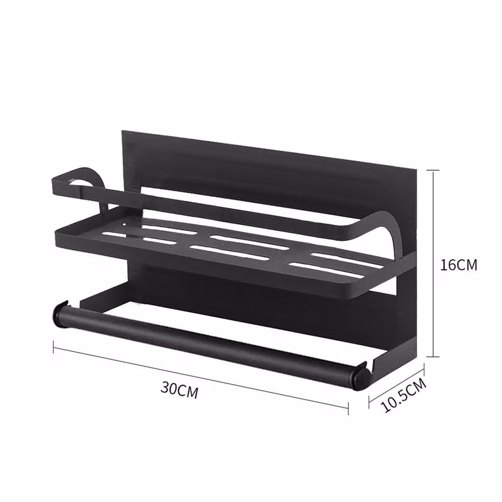 Garden Sanctuary Metal Magnetic Fridge Organizer Kitchen Rack, Black – 2