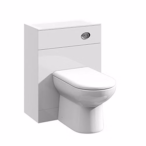 Nuie White Wall Hung WC Unit W: 60.0 cm, H: 76.6 cm, D: 33.0 cm