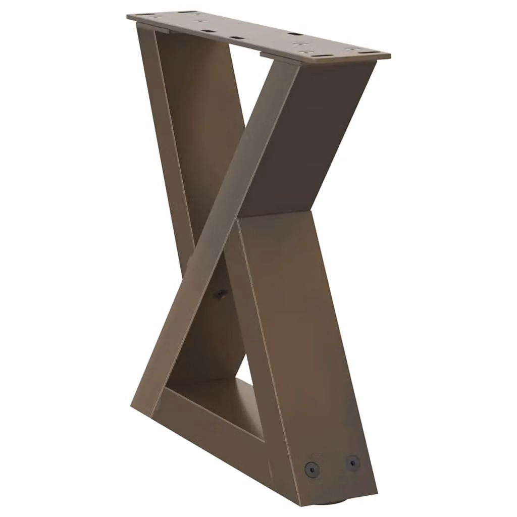 Berkfield Home Steel Coffee Table Legs, 2 Pieces, Brown, W/D/H: 30 x 30 x 30 cm – 3
