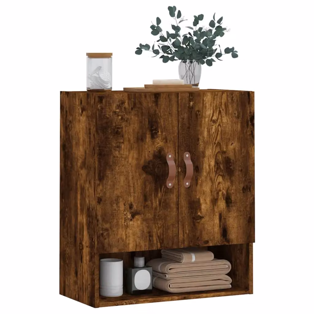 Berkfield Home Smoked Oak Wall Cabinet in Brown, W/D/H: 60 x 31 x 70 cm – 3