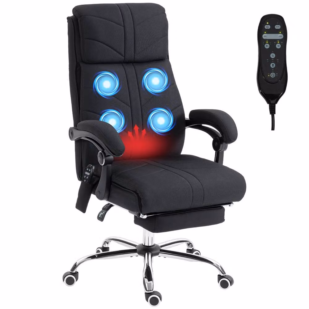 STILVORA Black Executive Office Chair with Headrest and Armrests – 4