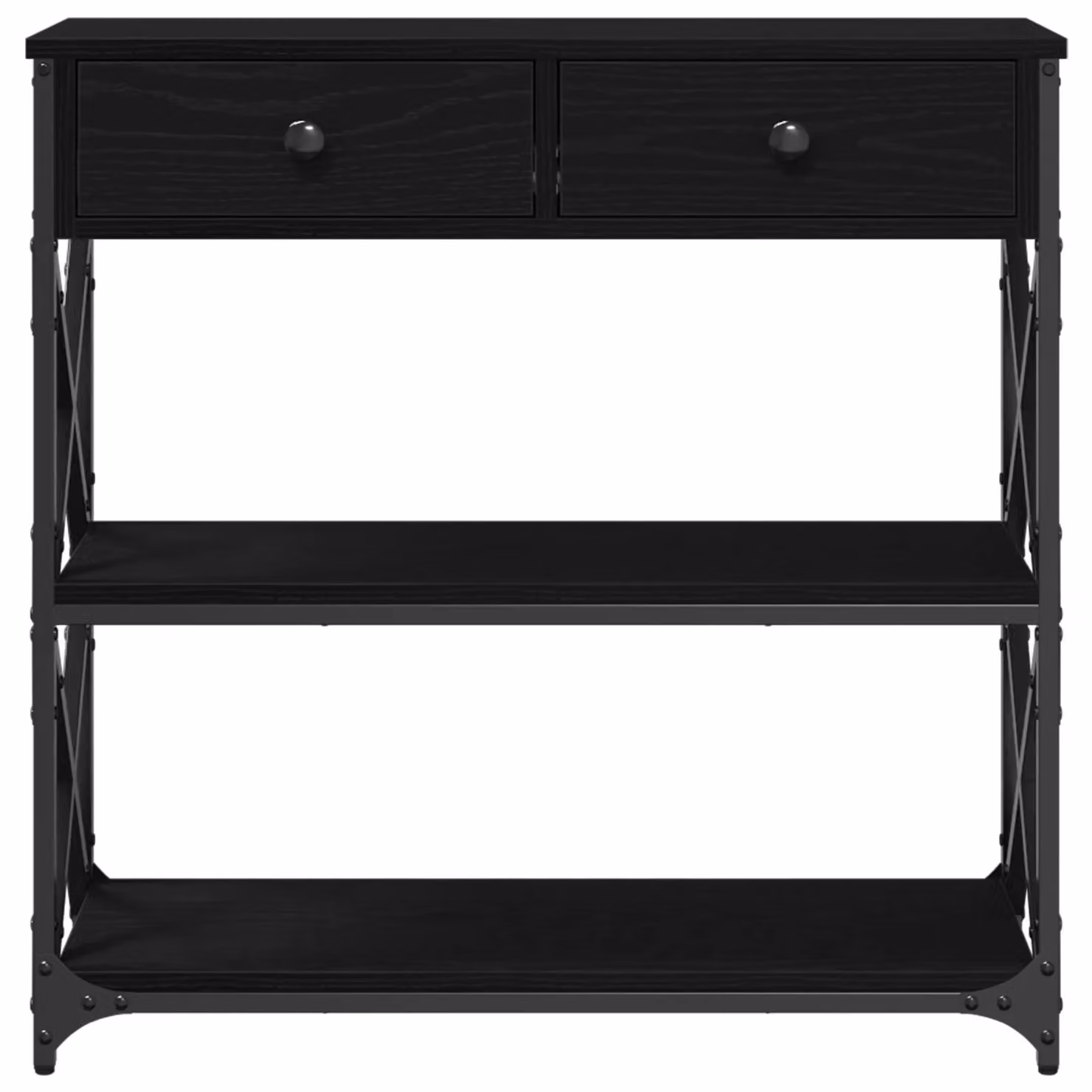 Berkfield Home Modern Console Table in Black Oak, W/D/H: 75 x 28 x 75 cm – 2