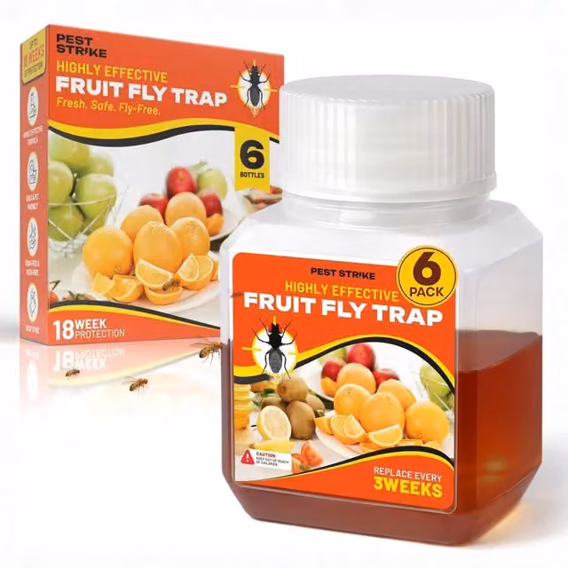Volila Odour Free Indoor Fruit Fly Traps, Orange, 6 Pack – 1