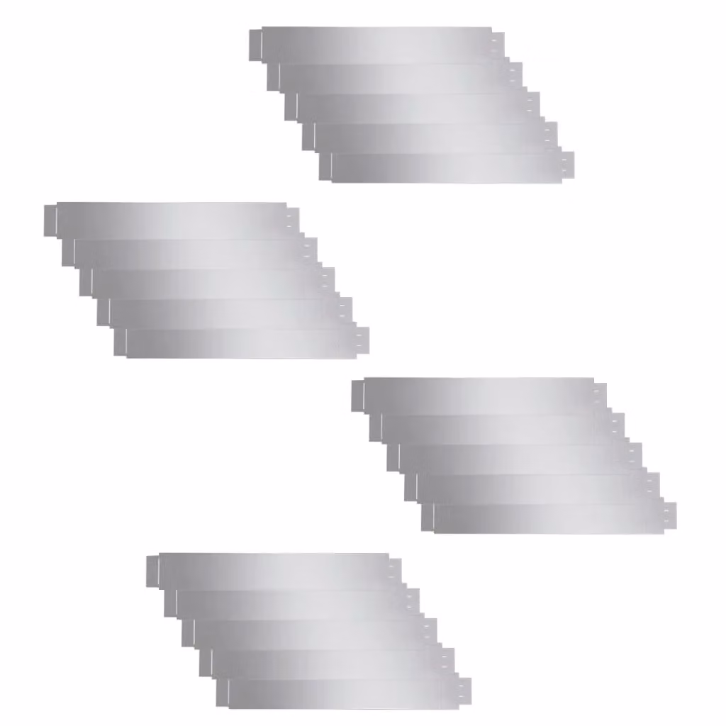 Berkfield Home Set of 20 Flexible Galvanised Steel Lawn Fence Panels, Silver, H x W: 100 x 14 cm – 2