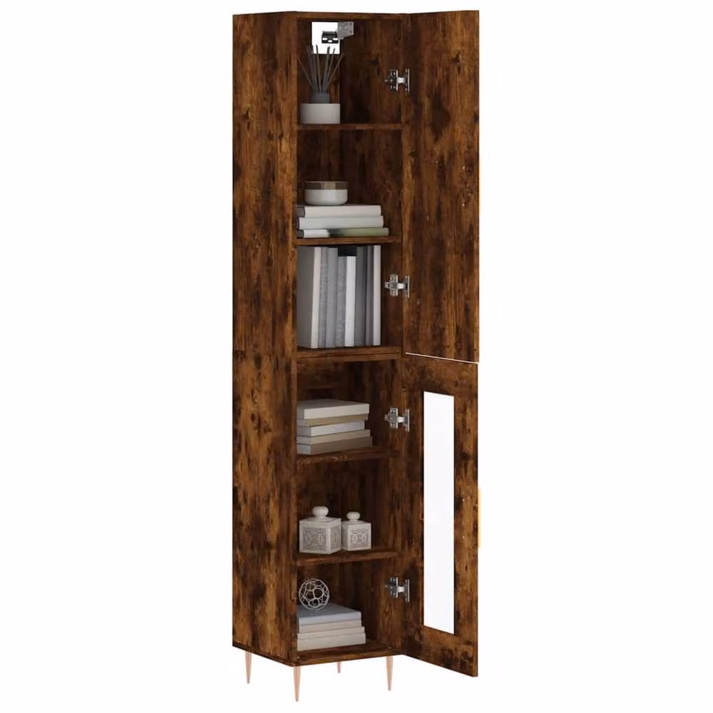 Berkfield Home Highboard in Smoked Oak Brown, W/D/H: 34.5 x 34 x 180 cm – 3