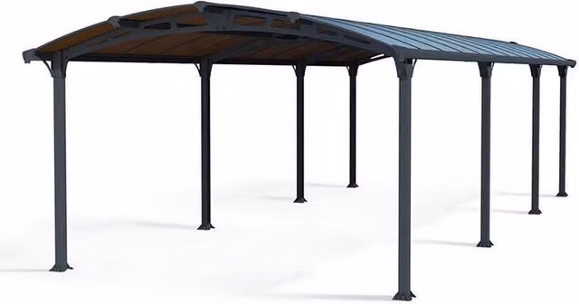 Palram Arcadia 8500 Polycarbonate Carport in Grey with Rain Gutter, L863 x W359 x H242 cm