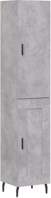 Berkfield Home Highboard in Concrete Grey, H 180 x W 34.5 x D 34 cm