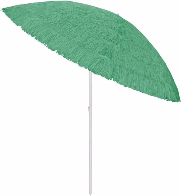 Berkfield Home Hawaii Beach Umbrella in Green with Polyester Canopy, Diameter: 300 cm