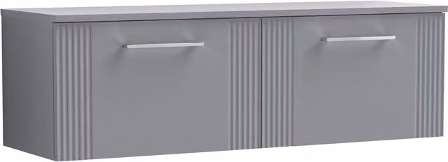 Balterley 2 Drawer Wall Hung Vanity Unit with Colour Match Worktop, Grey, Width: 120 cm