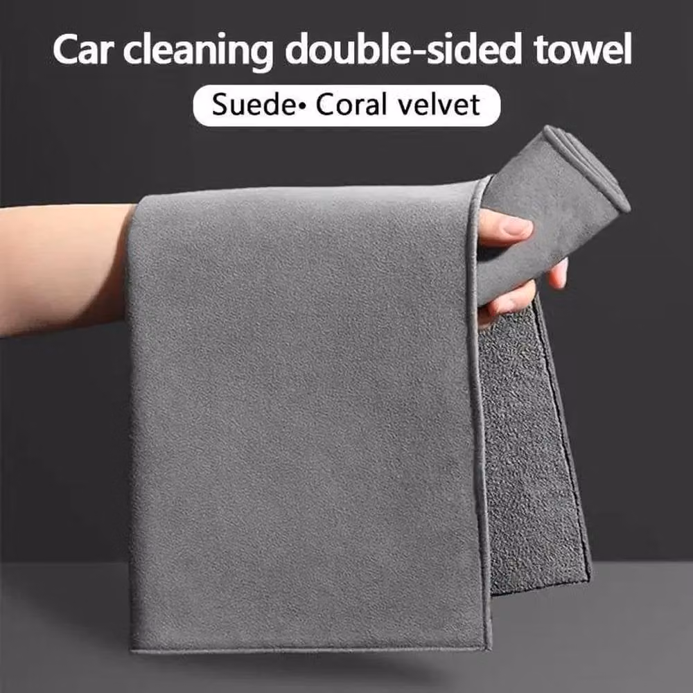 NESTLUNE 5-Piece Microfibre Cleaning Cloths for Glass, Windows, Mirrors and Cars, Grey, W/D/H: 100 x 100 x 100 cm – 6