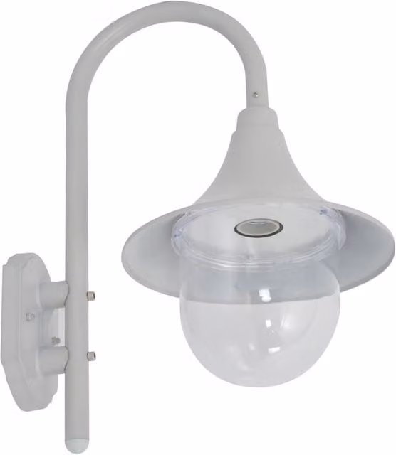 Berkfield Home White Aluminium Garden Wall Lamp with E27 Socket, Height: 42 cm
