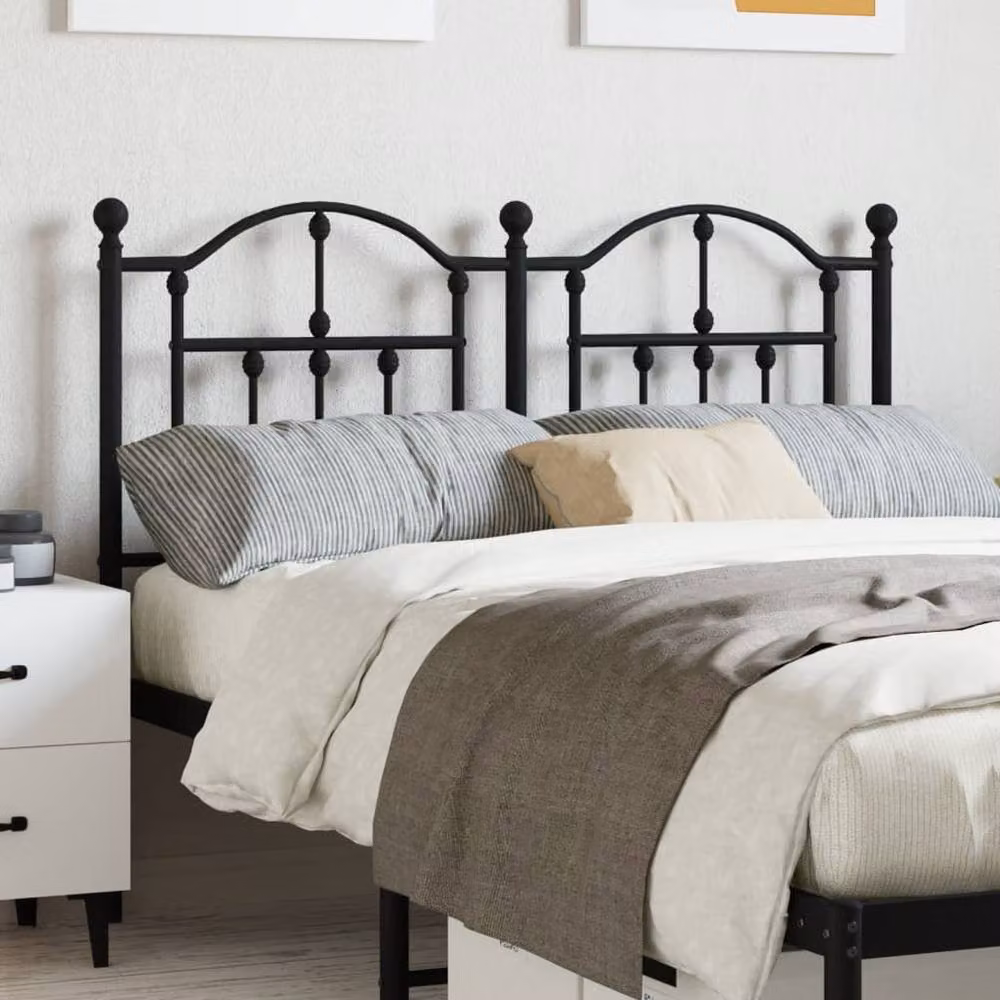 Berkfield Home Classic Metal Headboard in Black, Width: 120 cm – 2