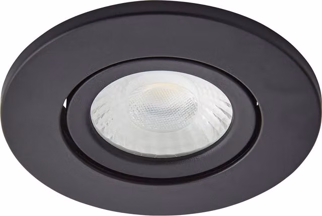 Litecraft Adjustable Recessed Fire Rated IP65 LED Downlight in Black