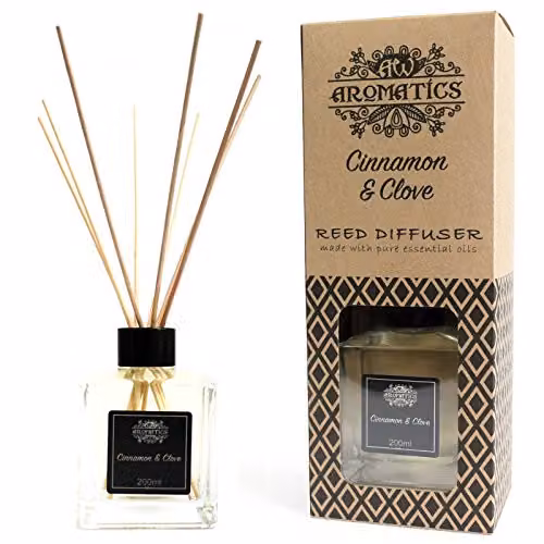 KDMD Cinnamon and Clove Essential Oil Reed Diffuser, 200ml, Black – 1