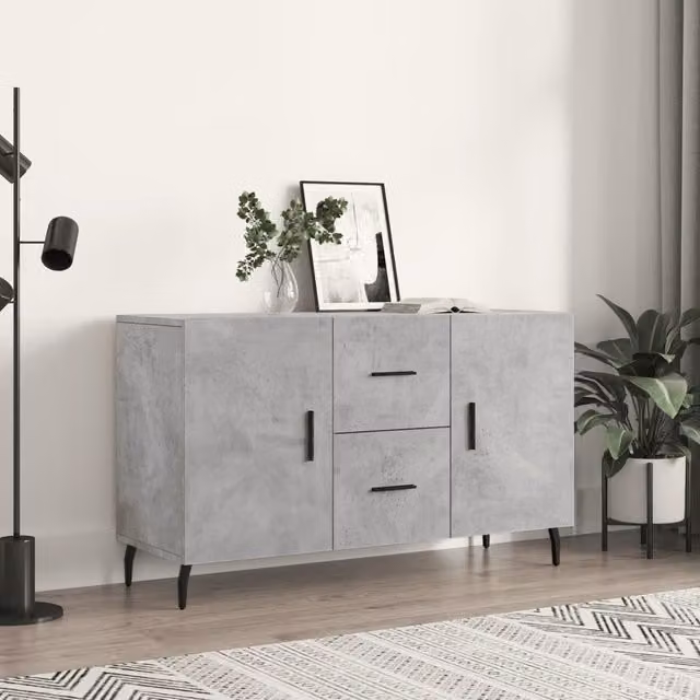 Berkfield Home Modern Sideboard in Concrete Grey, W/D/H: 100 x 36 x 60 cm – 1