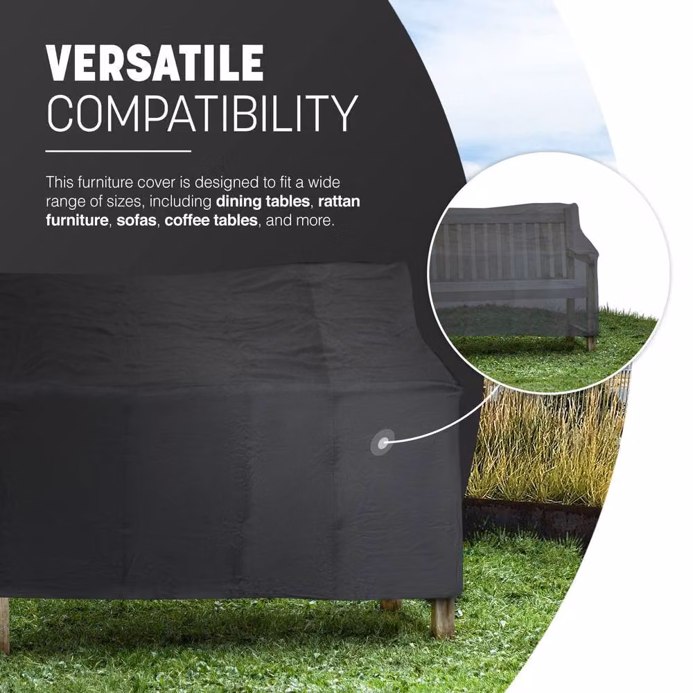 Keplin Waterproof Outdoor Sofa Cover in Black or Grey, W/D/H: 180 x 120 x 74 cm – 4