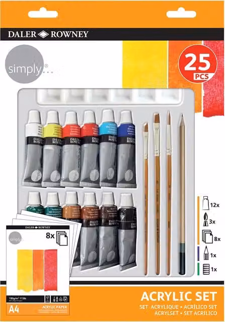 Daler-Rowney Simply Acrylic Set, Multicolour