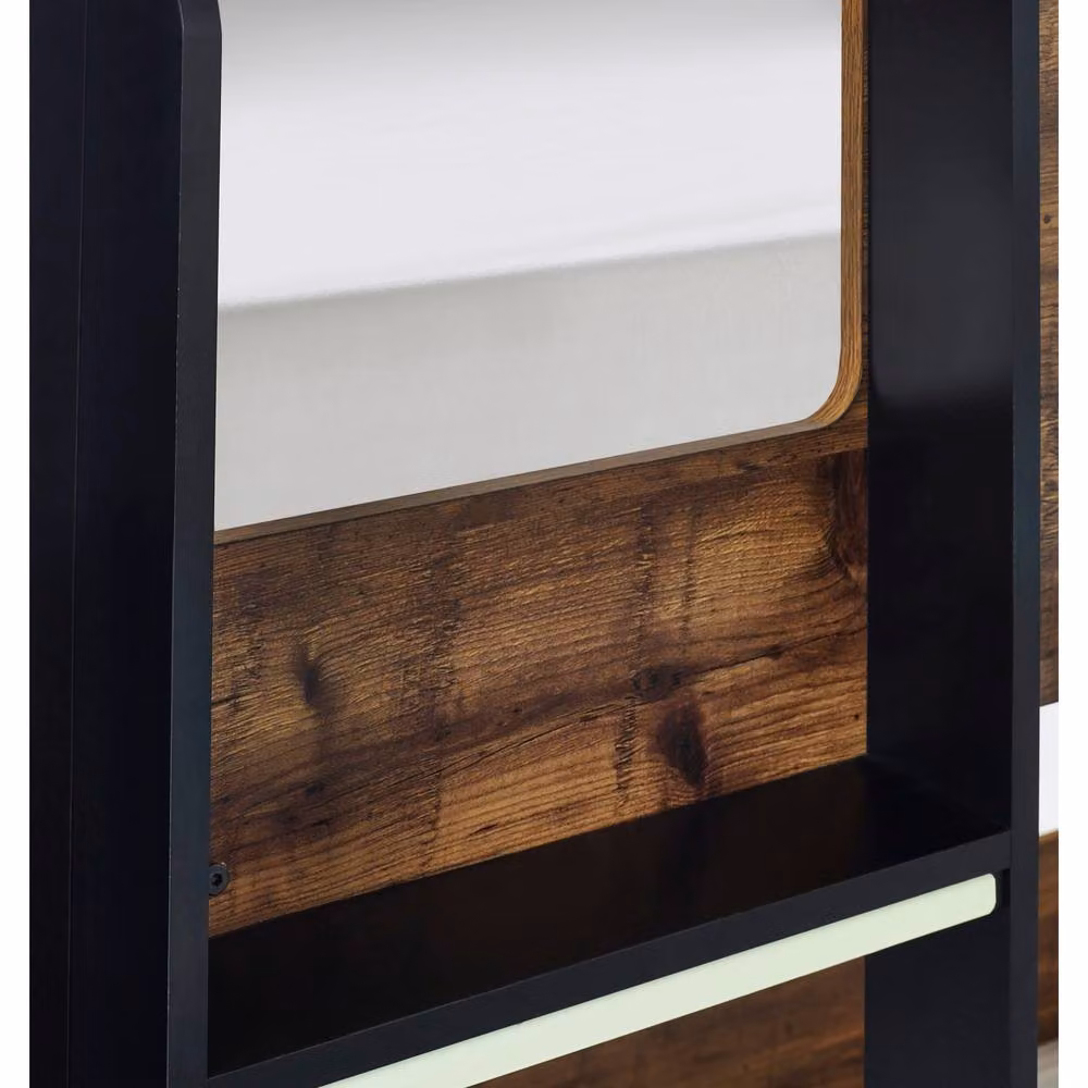Cheshire Mirage Two-Level Bunk Bed in Rustic and Black, Single 90 x 200 cm – 5