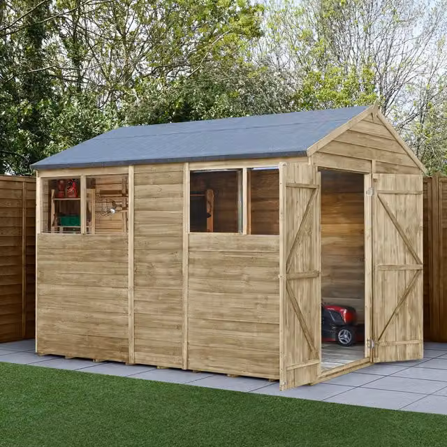 4LIFE Apex Wood Garden Shed in Brown, W: 305 cm, D: 183 cm