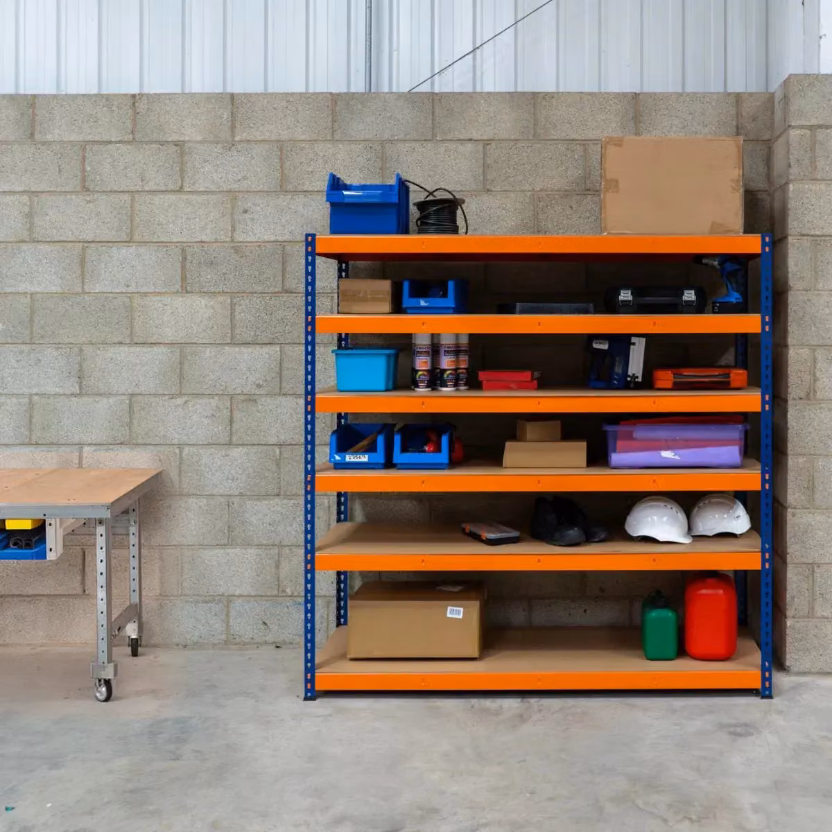 Monstershop S-Rax 6 Shelf Racking in Blue, W/D/H: 180 x 60 x 180 cm – 4