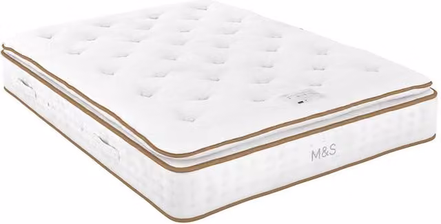 M&S 1500 British Wool Pocket Spring Medium Pillowtop Mattress in White