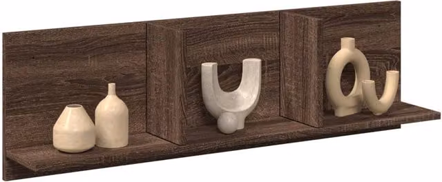 Berkfield Home Wall Mounted Cabinet in Brown Oak, W/D/H: 100 x 30 x 16.5 cm – 1