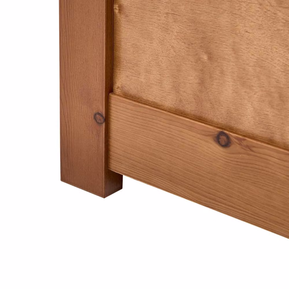 Wyld and Coco Minimalist Lacquered Pine Bed Frame, Brown, W/D/H: 120 x 200 cm – 4