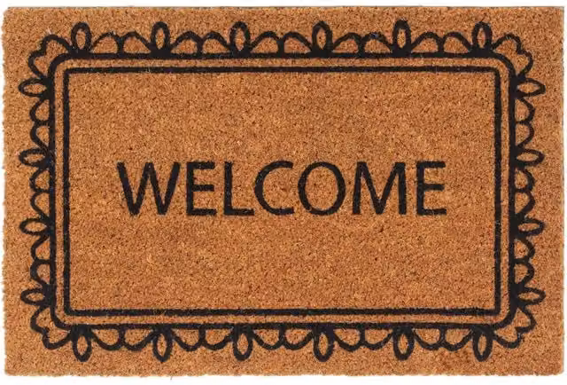 Berkfield Home Brown Coir and PVC Rectangular Door Mat, W/D: 60 x 40 cm