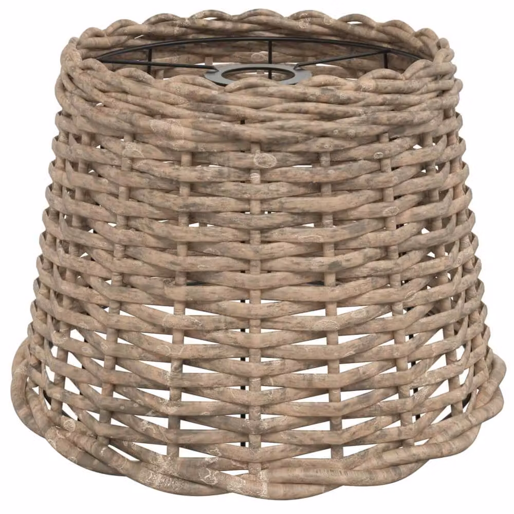 Berkfield Home Charming Round Wicker Ceiling Lamp Shade in Brown, W: 30 cm, H: 20 cm – 3