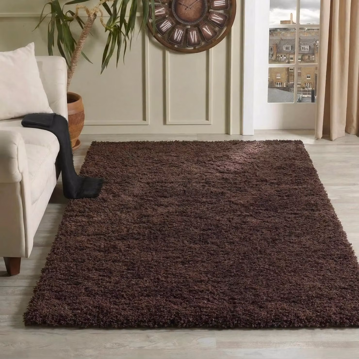 Desire Rugs Modern Elegant Soft Shaggy Area Rug in Brown, W: 290 cm x D: 200 cm – 4