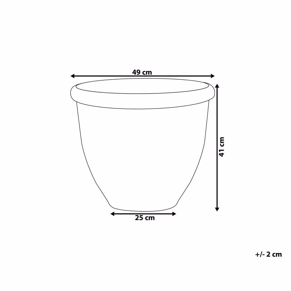 Wyld and Coco Brown Round Stone Polyresin High Gloss Planter Tub, Diameter: 49 cm – 4