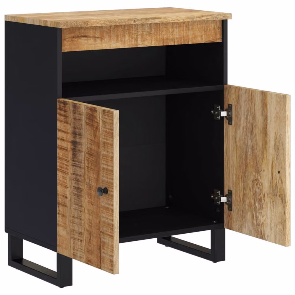 Berkfield Home Industrial Mango Wood Sideboard with 2 Doors, Brown, W: 60 cm, D: 33 cm, H: 75 cm – 4