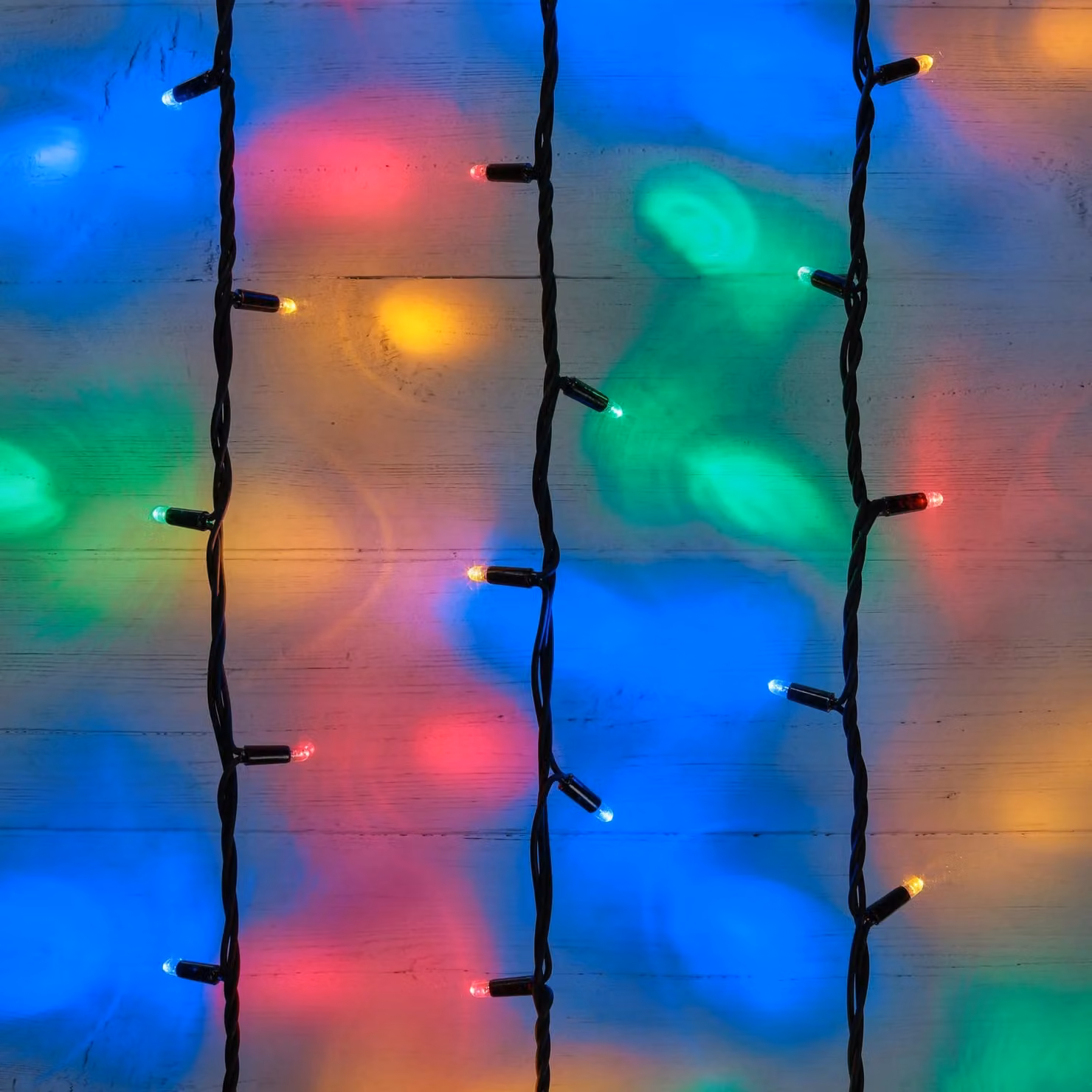 Plus Connect Multi Coloured LED Connectable Fairy Lights with Black Cable