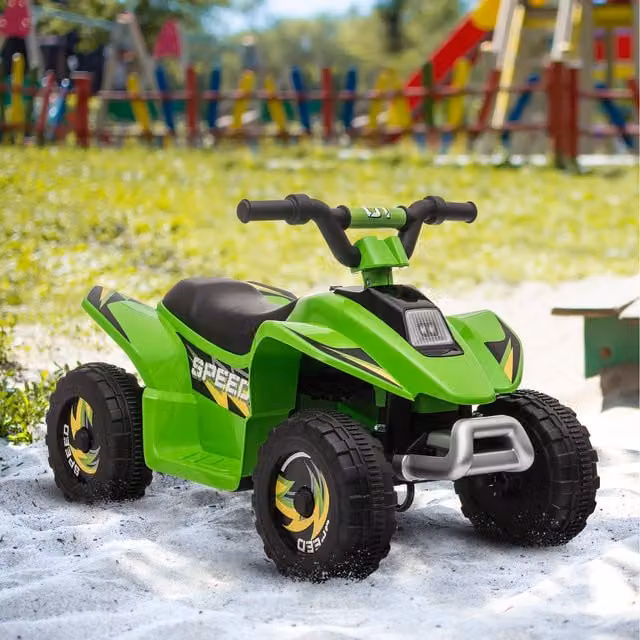 HOMCOM Green Kids Electric Ride on ATV Quad Bike Toy with Rechargeable Battery