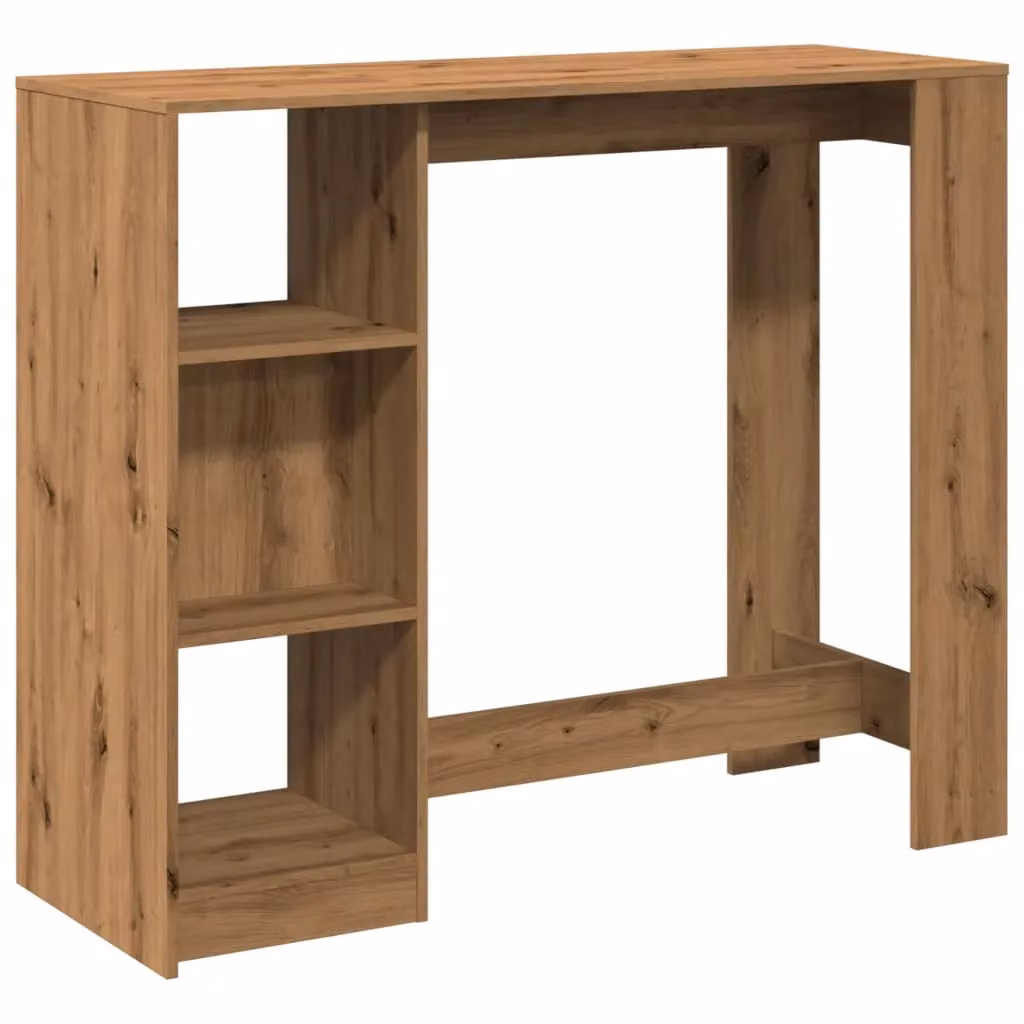Berkfield Home Bar Table with Shelf in Artisan Oak Brown, W/D/H: 124 x 46 x 103.5 cm – 2