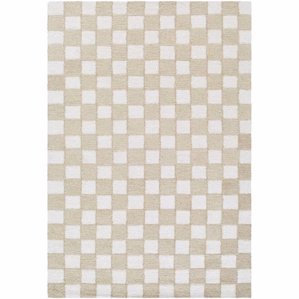 Livabliss Klopp Hand Tufted Wool Checkered Living Room and Bedroom Rug in Grey, Green and Beige, W: 185 cm, L: 275 cm – 2