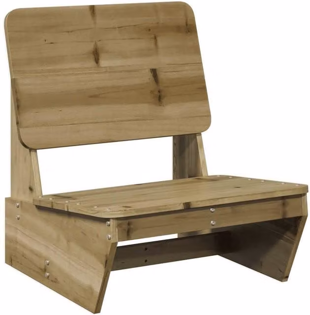 Berkfield Home Rustic Brown Impregnated Pine Garden Chair W: 60 cm, D: 64 cm, H: 70.5 cm