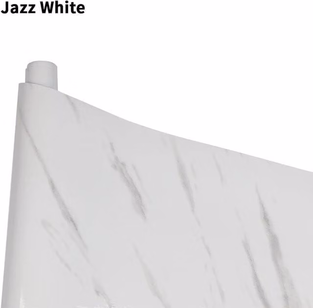 Kelvenix Jazz White Self-Adhesive Marble Geometric Wall Sticker, 0.727 m2