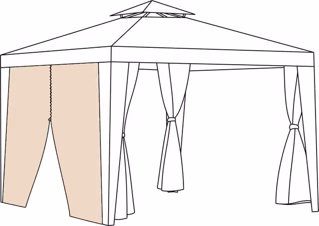 Gardenista Replacement Garden Gazebo Side Panel with Door in Beige Polyester