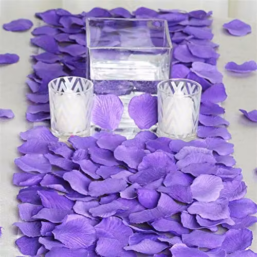 Shatchi 5000pcs Dark Purple Silk Rose Petal Confetti for Weddings, Anniversaries and Mother's Day Table Decorations – 2