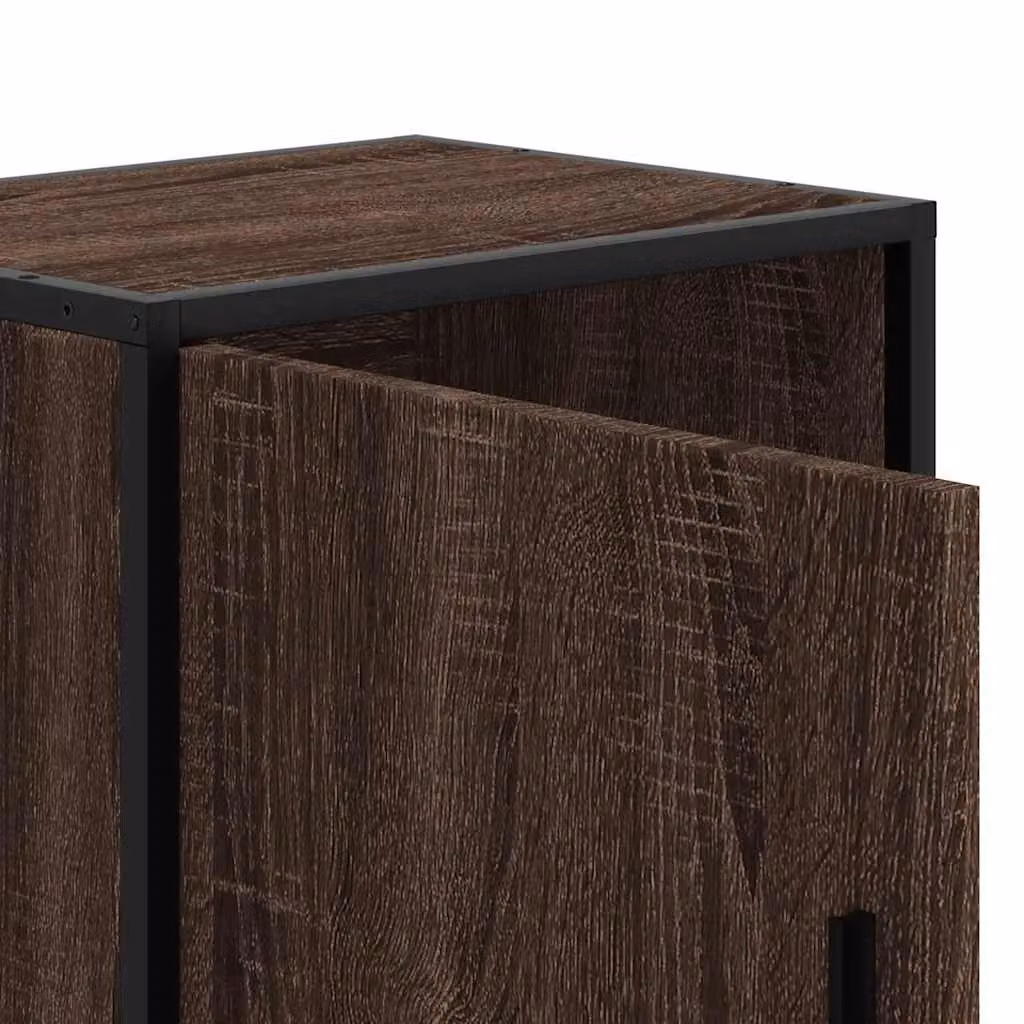 Berkfield Home Set of 2 Brown Oak Bedside Cabinets, W/D/H: 40 x 31 x 50 cm – 6