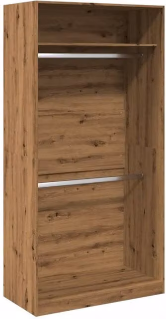 Berkfield Home Artisan Oak Wardrobe in Brown, W/D/H: 100 x 50 x 200 cm