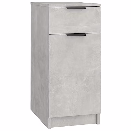 vidaXL Wall-Mounted Minimalist Desk Cabinet in Grey MDF, W/D/H: 33.5 x 50 x 75 cm