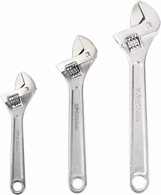Rikä 3-Piece Adjustable Wrench Set in Silver