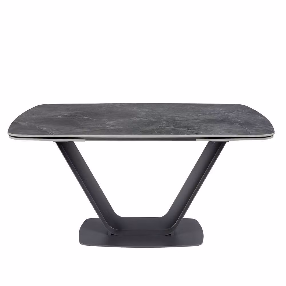 Angel Cerda Oval Extending Dining Table with Black and Grey Matt Ceramic Top – 2