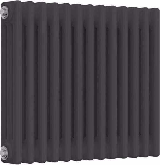 Bathroom Kingdom Colona Anthracite 3 Column Horizontal Traditional Wall Hung Steel Radiator, Grey, W: 500 mm x H: 605 mm – 1